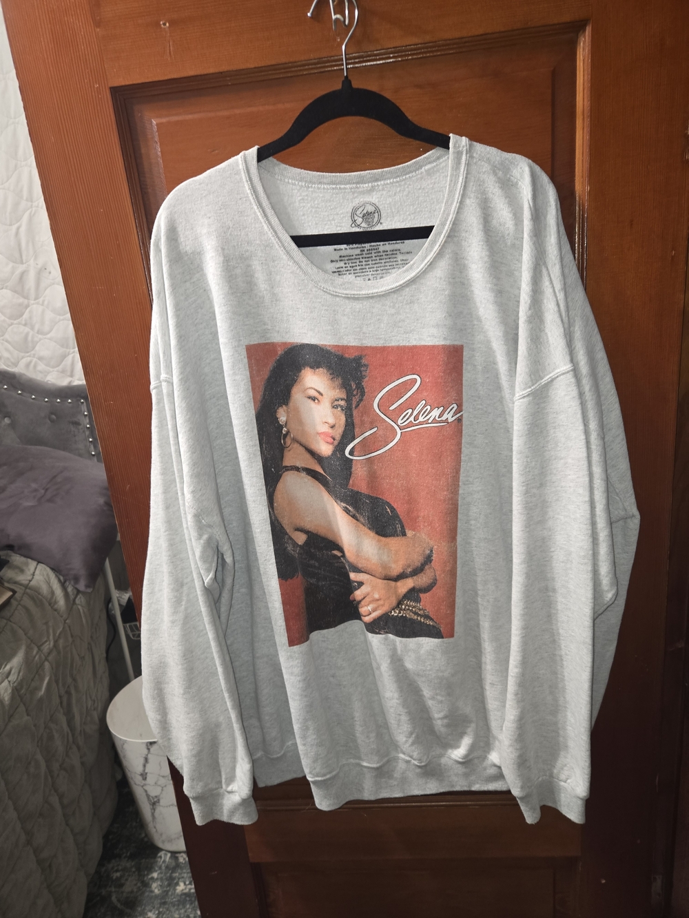 Forever 21 Selena Graphic Crewneck - Light Gray with Red Graphic